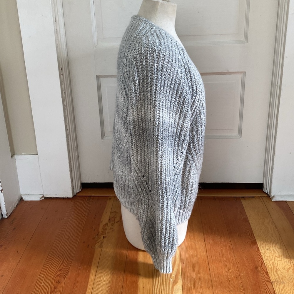 Aerie Gray Women's Chunky Knit Cardigan Sweater Large - Picture 2 of 5
